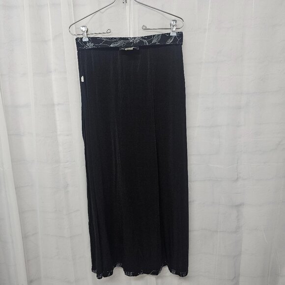 Vintage Briggs Skirt Midi Black Grunge Fairy Y2K Floral M - Picture 4 of 7